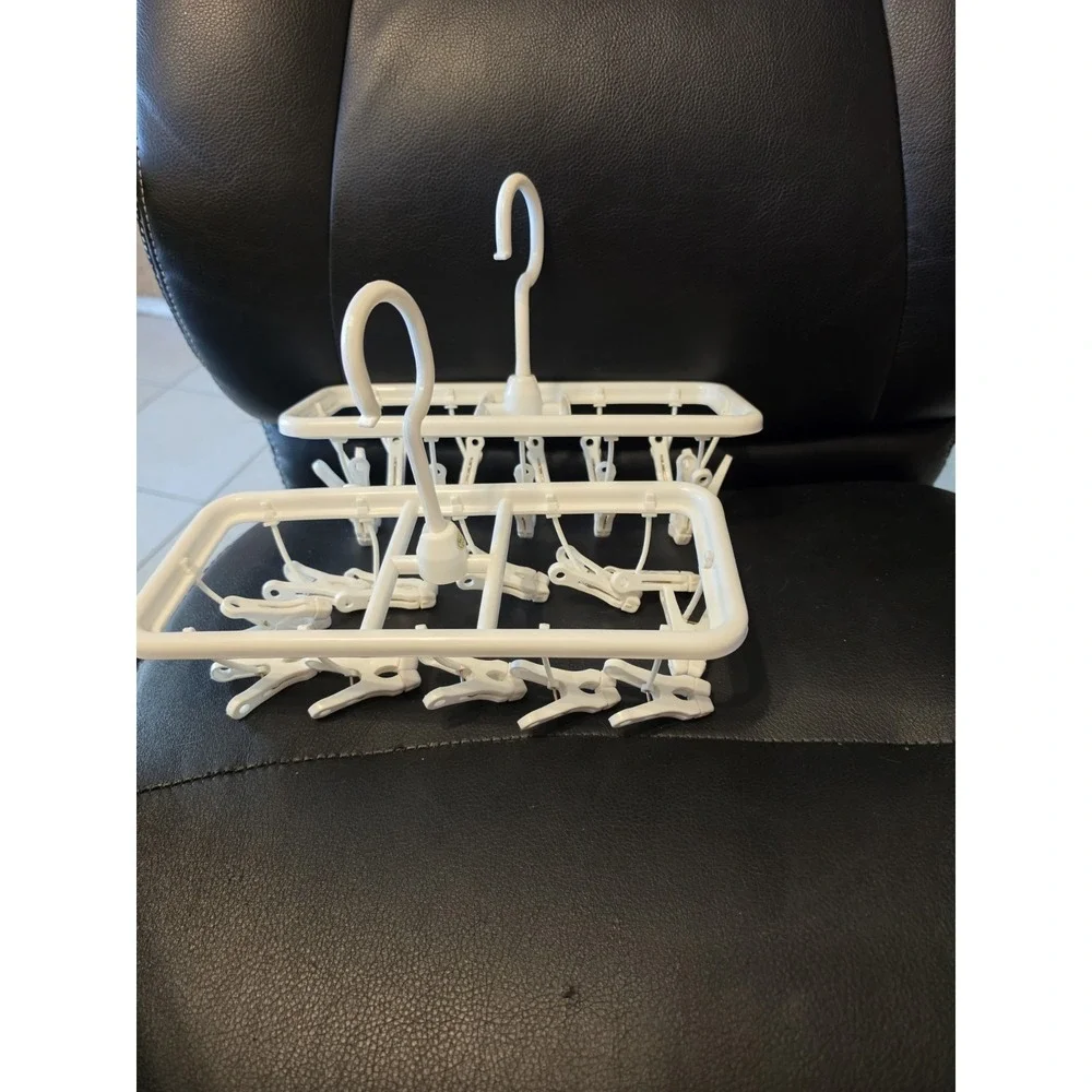 2-  Folding hanger with multi-clip rack 12 Clips Drying Rack